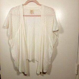 Faded Glory Open Front Cream Sweater Cardigan Doman Sleeves Size: 4X